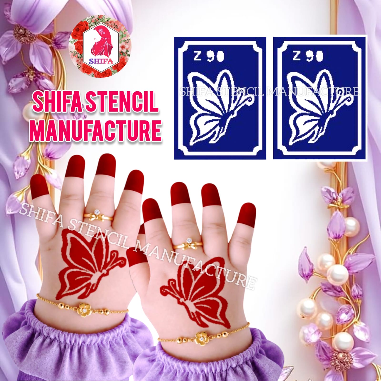 Z 90 Graceful Monarch - Sticker overview - Shifa Stencil Manufacturer